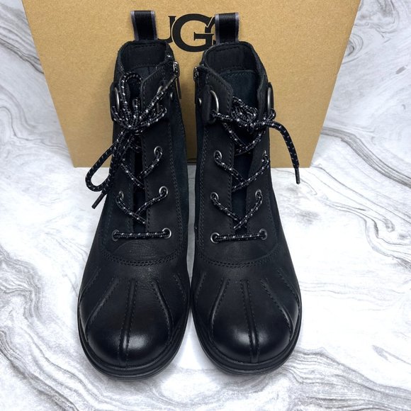 UGG Women's Hapsburg Black Waterproof Duck Boot Size 6.5 New - Picture 8 of 10